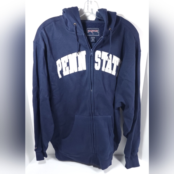 VTG NWOT Jansport Penn State Nittany Lions Full Zip Sweatshirt Size L Blue - Picture 1 of 10